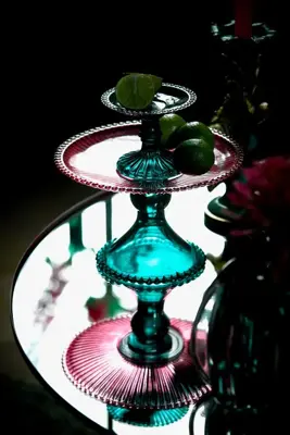 Light & Living etagere glas buronda 25x25x23cm groen - afbeelding 4