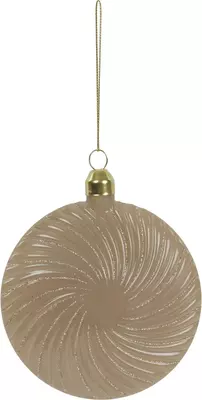 Light & Living glazen kerstbal budu 10cm taupe - afbeelding 1