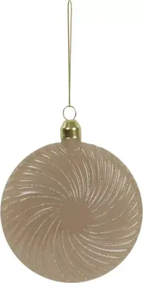 Light & Living glazen kerstbal budu 10cm taupe - afbeelding 1