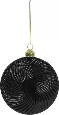 Light & Living glazen kerstbal budu 10cm zwart - afbeelding 1