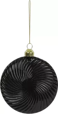 Light & Living glazen kerstbal budu 10cm zwart