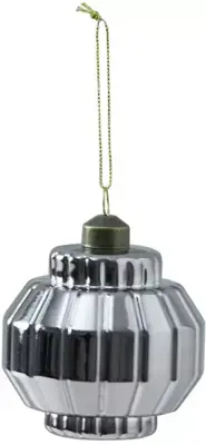 Light & Living glazen kerstbal ibarra 8cm donkergrijs