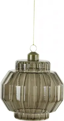 Light & Living glazen kerstbal kerstbal 10x10x9,5 cm ibarra glas bruin-grijs 10cm bruin, grijs