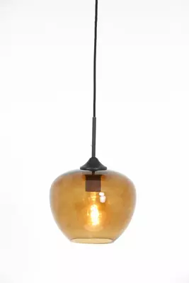 Light & Living Hanging lamp ø23x18 cm mayson black+glass brown - afbeelding 7