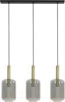 Light & Living hanglamp glas lekar drie-lichts smoke brons 100x22x32cm zwart kopen?