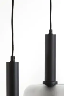 Light & Living hanglamp glas lekar drie-lichts smoke zwart 100x22x32cm zwart - afbeelding 4