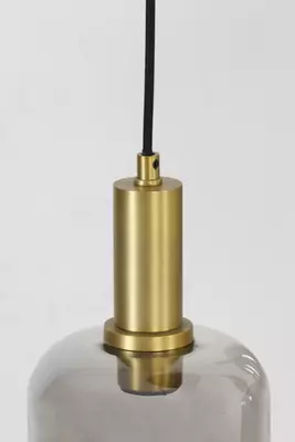 Light & Living hanglamp glas lekar negen-lichts smoke brons 83.5x79.5cm zwart - afbeelding 2
