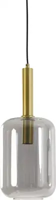 Light & Living hanglamp glas lekar smoke 22x52cm transparant - afbeelding 1