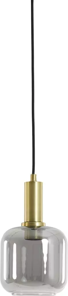 Light & Living hanglamp glas lekar smoke brons 21x37cm zwart - afbeelding 1