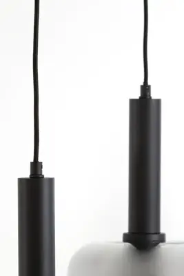 Light & Living hanglamp glas lekar smoke drie-lamps 100x22x32cm zwart, transparant - afbeelding 4