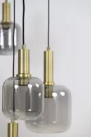 Light & Living hanglamp glas lekar smoke vijf-lamps 66x80cm zwart, transparant - afbeelding 2