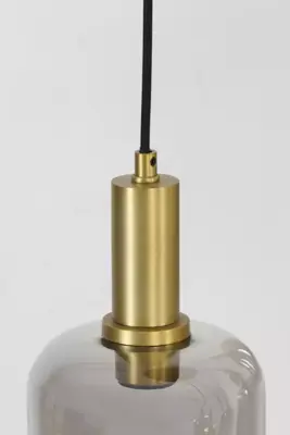 Light & Living hanglamp glas lekar smoke vijf-lamps 66x80cm zwart, transparant - afbeelding 4