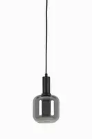 Light & Living hanglamp glas lekar smoke zwart 21x37cm zwart - afbeelding 1
