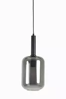 Light & Living hanglamp glas lekar smoke zwart 22x52cm zwart kopen?