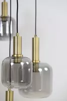 Light & Living hanglamp glas lekar vijf-lichts smoke brons 66x80cm zwart - afbeelding 2