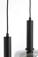 Light & Living hanglamp glas lekar vijf-lichts smoke zwart 110x22x32cm zwart - afbeelding 2