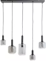 Light & Living hanglamp glas lekar vijf-lichts smoke zwart 110x22x32cm zwart kopen?