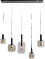 Light & Living hanglamp glas lekar vijf-lichts smoke zwart 110x22x32cm zwart - afbeelding 11