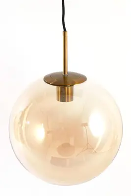 Light & Living hanglamp glas medina amber drie-lamps 120x30x30cm goud, transparant - afbeelding 6