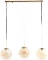 Light & Living hanglamp glas medina amber drie-lamps 120x30x30cm goud, transparant - afbeelding 1