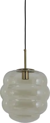 Light & Living hanglamp glas misty amber 30x37cm transparant - afbeelding 1