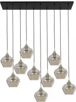 Light & Living hanglamp glas rakel smoke tien-lamps 124x35x60cm zwart, transparant - afbeelding 1