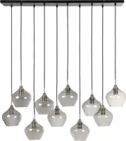 Light & Living hanglamp glas rakel smoke tien-lamps 124x35x60cm zwart, transparant - afbeelding 2