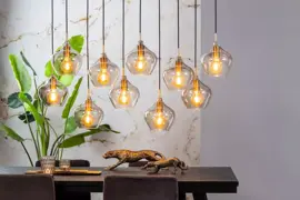 Light & Living hanglamp glas rakel smoke tien-lamps 124x35x60cm zwart, transparant - afbeelding 9