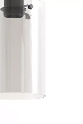 Light & Living hanglamp glas vancouver smoke 15x22cm transparant - afbeelding 6
