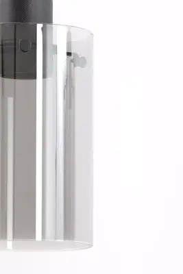 Light & Living hanglamp glas vancouver smoke 3-lamps 65x12x18.5cm zwart, transparant - afbeelding 3