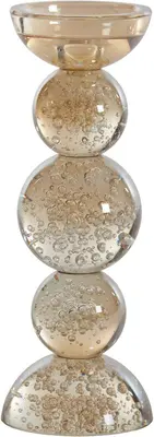 Light & Living kandelaar glas itinga 10x26.5cm amber - afbeelding 1