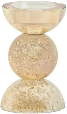 Light & Living kandelaar glas itinga 8x12cm amber - afbeelding 1