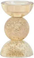 Light & Living kandelaar glas itinga 8x12cm amber - afbeelding 1