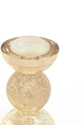 Light & Living kandelaar glas itinga 8x12cm amber - afbeelding 2