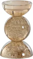Light & Living kandelaar glas itinga 9.5x15.5cm amber - afbeelding 1