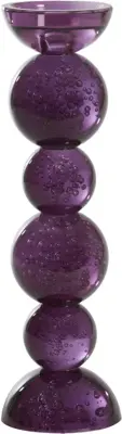 Light & Living kandelaar glas itinga 9.5x34cm paars - afbeelding 1