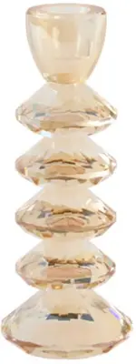Light & Living kandelaar glas rovelo 8x20cm amber - afbeelding 1