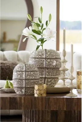 Light & Living kandelaar metaal vireen 10x27cm zand - afbeelding 3