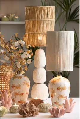 Light & Living lampenkap textiel, touw medan 25x36cm crème - afbeelding 3