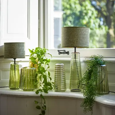 Light & Living lampenkap textiel tweed 20x15cm groen - afbeelding 4