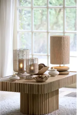 Light & Living lampenvoet Eboli hout ø25x9 cm naturel - afbeelding 3