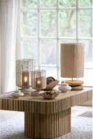 Light & Living lampenvoet Eboli hout ø25x9 cm naturel - afbeelding 3