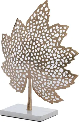Light & Living ornament aluminium leaf 28x8x35cm goud - afbeelding 2