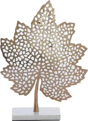 Light & Living ornament aluminium leaf 28x8x35cm goud - afbeelding 1