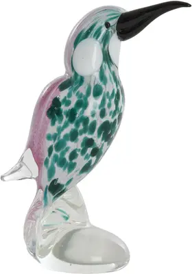Light & Living ornament glas bird 8x5x16cm groen - afbeelding 1