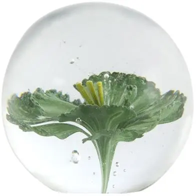 Light & Living ornament glas flower 8x8cm groen - afbeelding 1