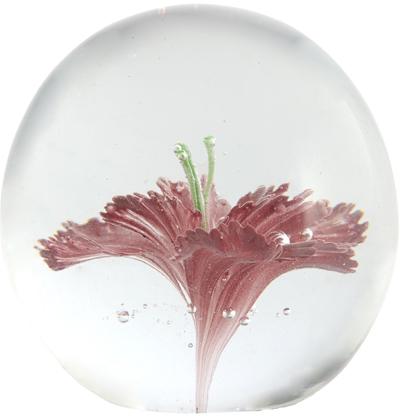 Light & Living ornament glas flower 8x8cm roze - afbeelding 1