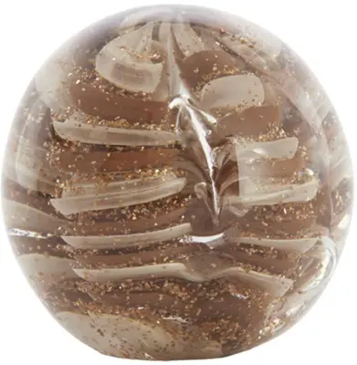 Light & Living ornament glas sael 10x10cm bruin, crème - afbeelding 1
