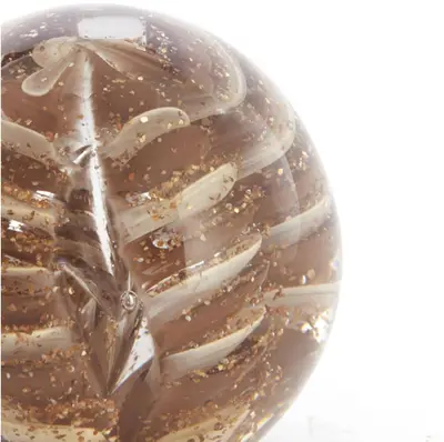 Light & Living ornament glas sael 8x8cm bruin, crème - afbeelding 2