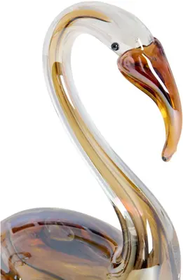 Light & Living ornament glas swan 12x7x17cm bruin - afbeelding 2